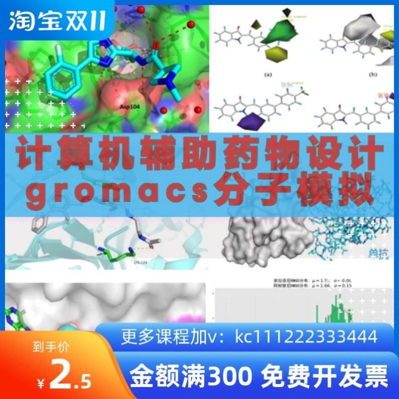gromacs分子动力学Amber模拟生物分子计算机辅助药物设计