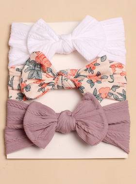 3pcs欧美春夏季可爱儿童发带 婴儿新款蝴蝶结组合发带 宝宝头巾