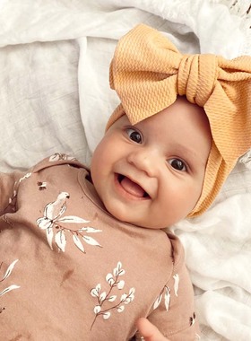 欧美新款儿童柔软蝴蝶结发带发饰 婴幼儿多色头饰Baby hair band