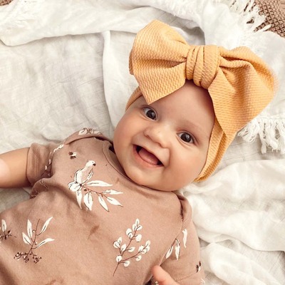 欧美新款儿童柔软蝴蝶结发带发饰 婴幼儿多色头饰Baby hair band