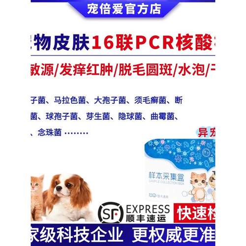 猫狗皮肤PCR检测真菌猫癣狗癣螨虫湿疹疙瘩皮屑掉毛痒过敏源送检