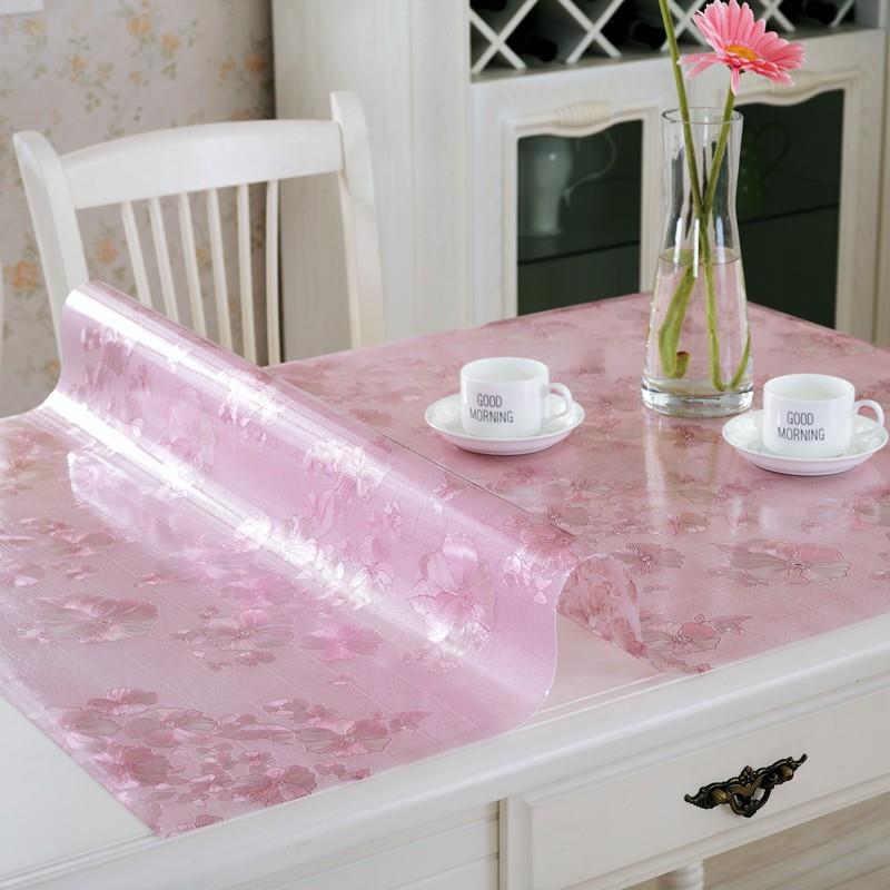 软质玻璃加厚防热饭桌茶几餐桌垫PVC磨砂防烫防水桌布塑料水晶板