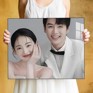 简约铝合金相框摆台洗照片相片定制拼图相框做成婚纱照全家福挂墙