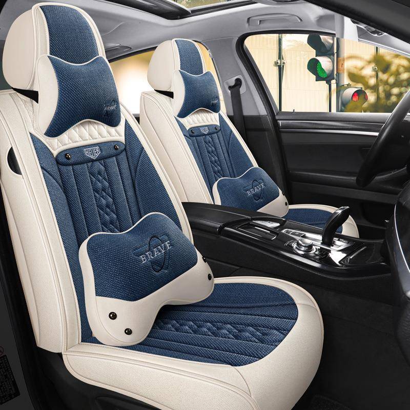 2022年新款全包亚麻四季通用汽车坐垫座垫座套跨境出口工厂家