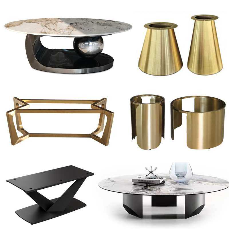 定制底座支架不锈钢茶几桌脚大理石角几钢架脚架金属桌腿边几家具