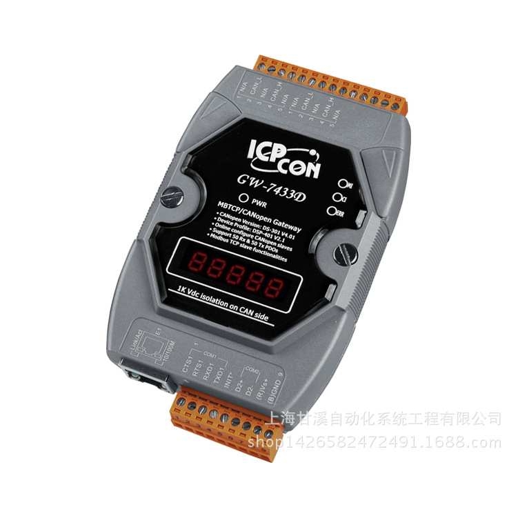CAN转网口GW-7433D,CANopen主站到Modbus/TCP从站网关
