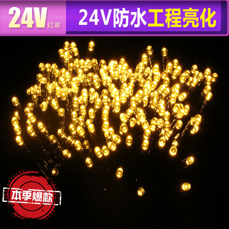 led小彩c灯闪灯串灯满天星户外24V低压防水灯串圣诞节日霓虹装饰