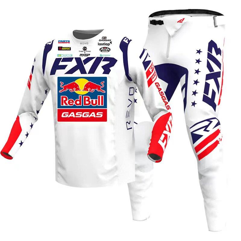 红牛越野车服 白色FXR骑行服套装男 GASGAS越野机车赛车服定制