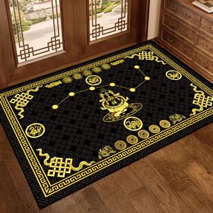 风水入户门地垫黑色七星五行水地毯大象麒麟脚垫浴室防滑吸水门垫