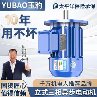 1.5 1.1 2.2 5.5KW电机380V三相 立式 全铜三相异步马达0.75