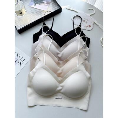 云安服装美丽的背部和胸部包裹女士7A抗菌肩带字母切割管顶部无缝