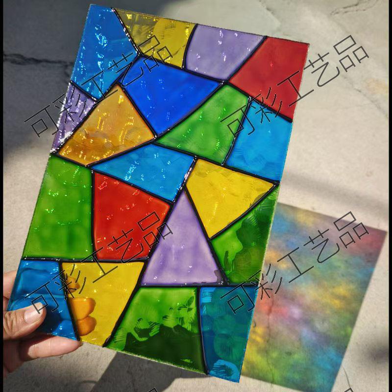 定制彩绘马赛克玻璃银玻钢化玻璃复古钢化艺术玻璃彩色玻璃隔断
