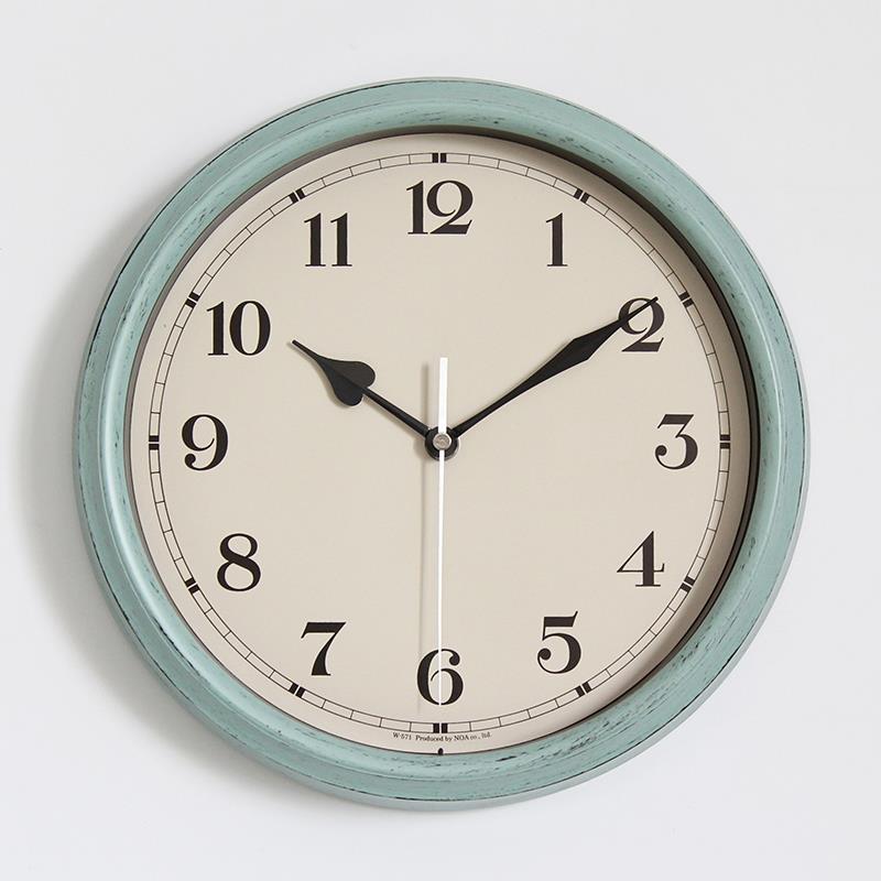 北欧无声挂钟覆古做旧11寸大气静音挂表客厅卧室石英太阳机芯墙钟