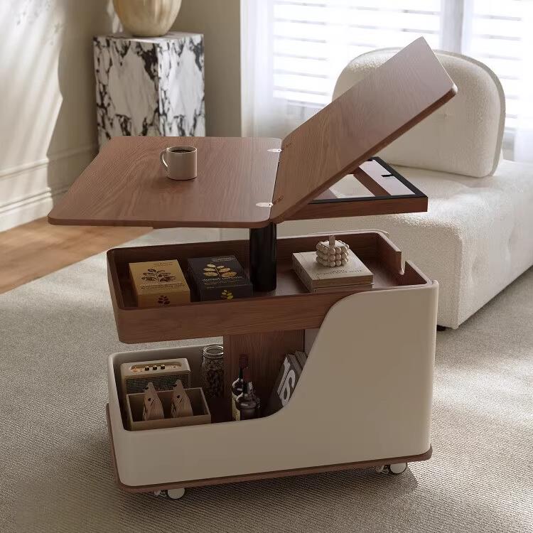 客厅沙发边几柜可升降折叠移动推车带轮小户型阳台茶几桌2025新款