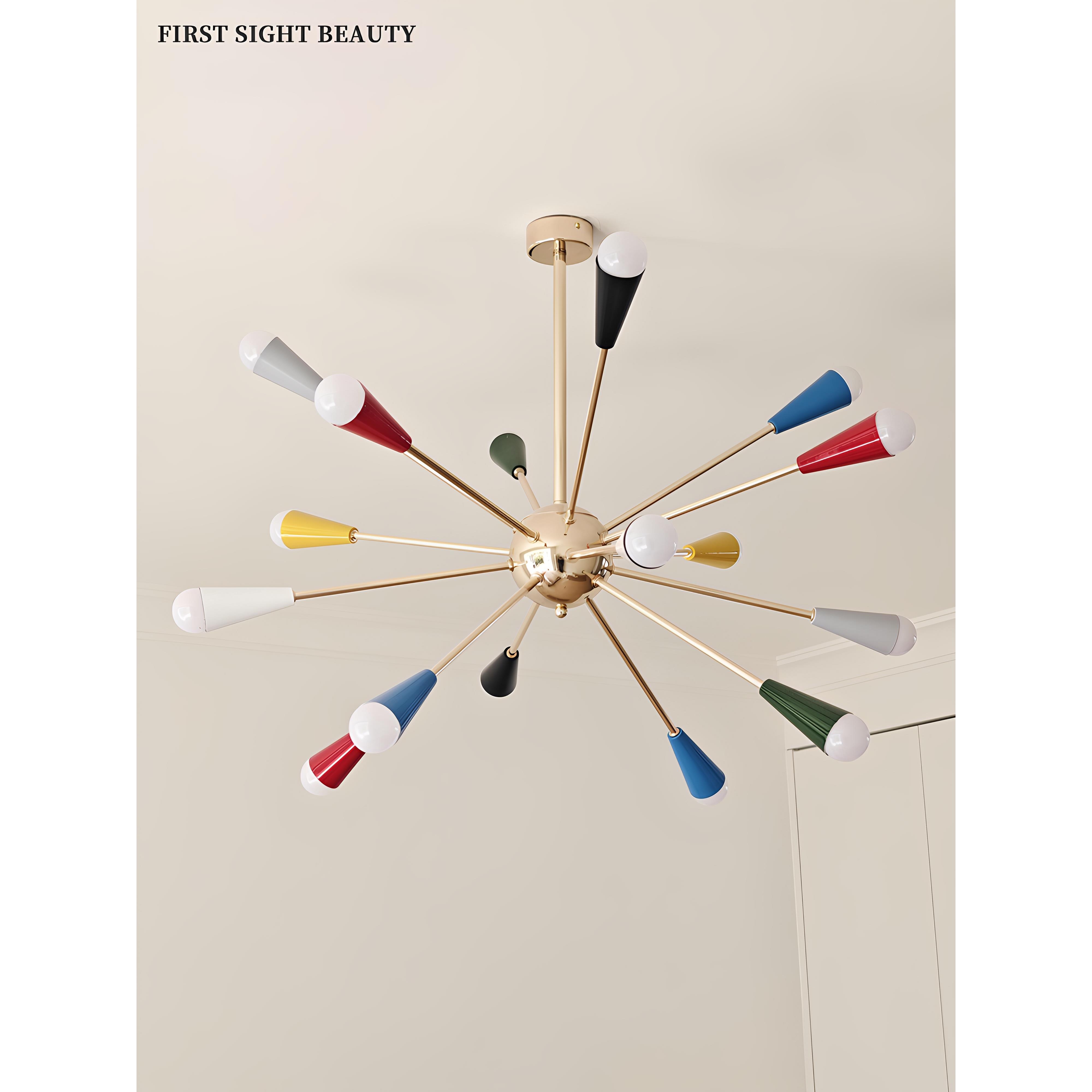 中世纪斯普特尼克彩色烟花灯包豪斯房子客厅吊灯孟菲斯餐厅灯卧室