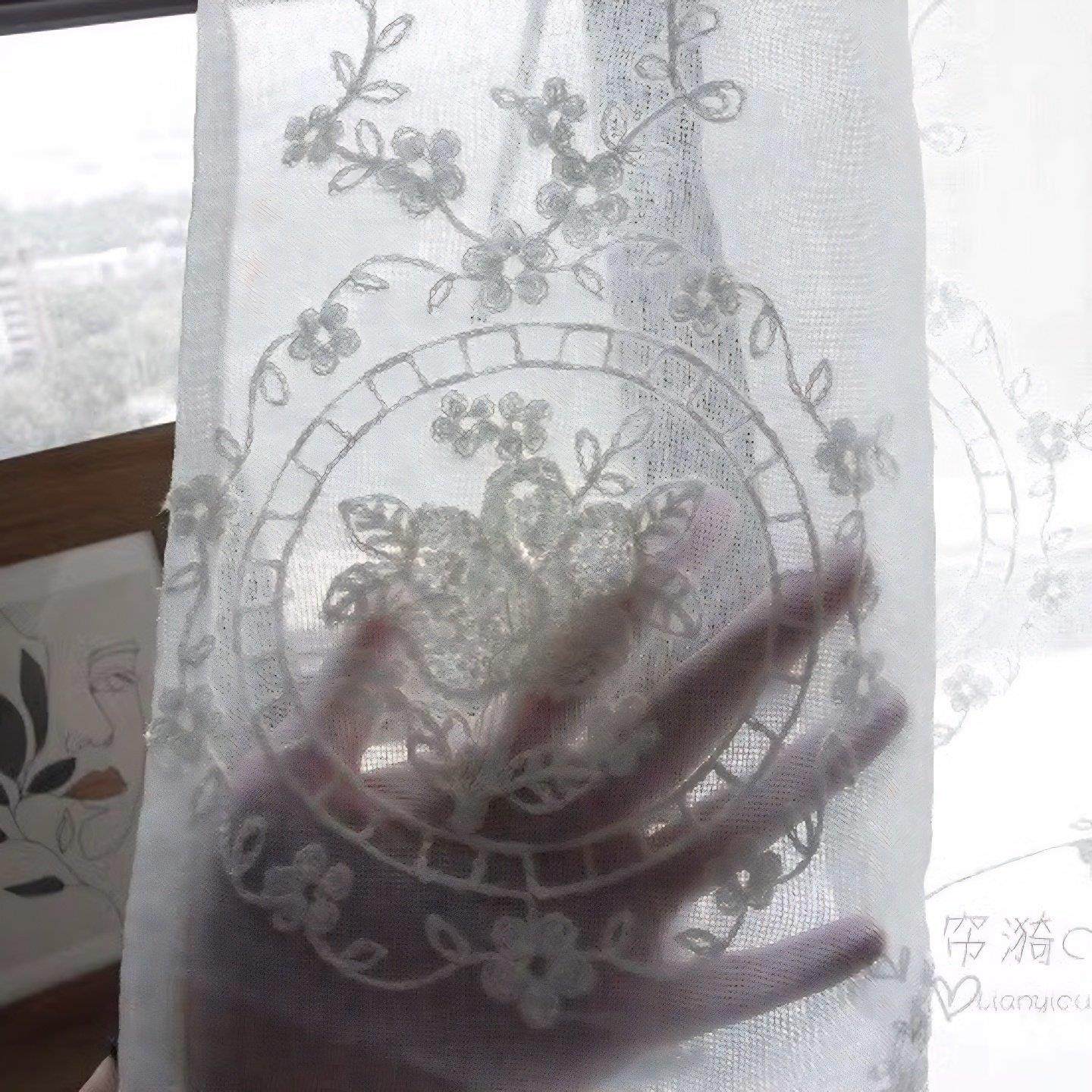 韩式唯美半帘咖啡帘厨房小窗帘纱短帘新中式橱柜帘门帘纱帘免打孔,居家布艺,成品窗帘,淘宝优惠券,粉丝福利购,淘宝优惠卷