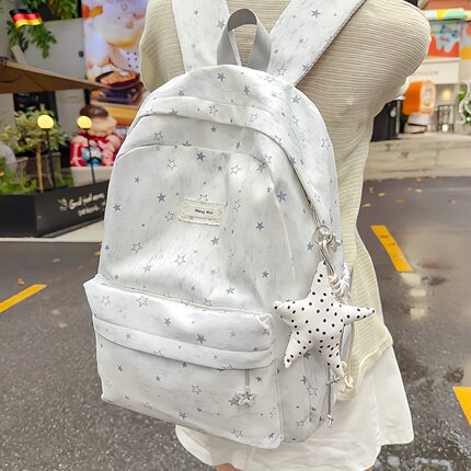 德国书包初中生女韩系ins小众风星星高颜值大容量高中女生双肩包