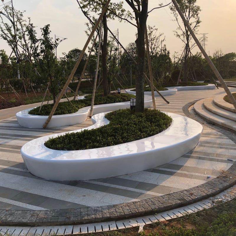 户外玻璃纤维树池座椅市政园林公园绿地花池休闲 椅商业广场坐凳