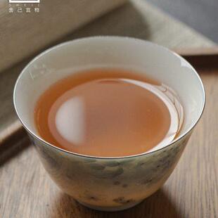 舍己宜物纯手绘釉下彩青花白瓷手绘金边大号主人杯陶瓷品茗杯家用