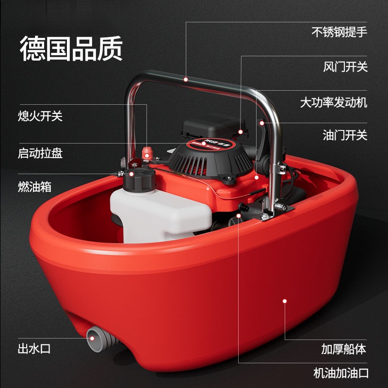 进口汽油机水泵农用自吸浮抽水船式抽水机园林挖藕机全套高压水枪