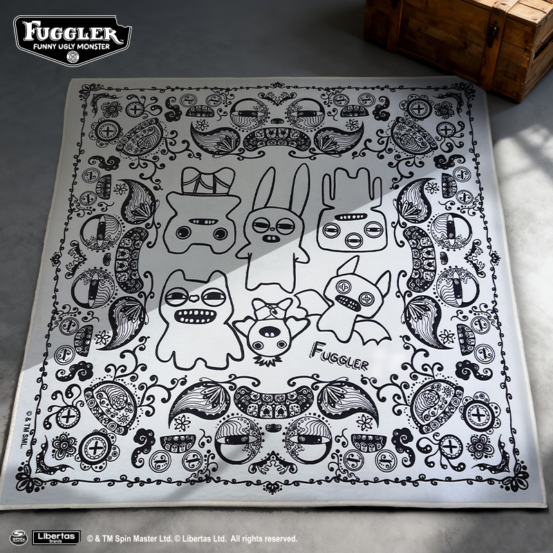 Fuggler官方正版萌牙怪兽腰果花地毯潮玩公仔周边配饰