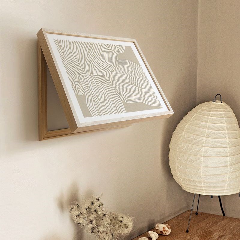 侘寂风电表箱装饰画简约抽象客厅可翻盖配电箱横版挂画电表盒遮挡