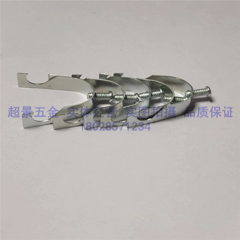 铁线管丝杆吊钩穿线管卡码龙骨弹簧卡镀锌U型管夹吊码204分6分25