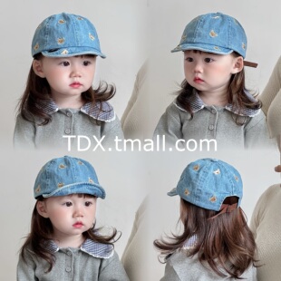 宝宝鸭舌帽春秋季韩系可爱小熊帅气男童遮阳帽婴儿出游防风棒球帽