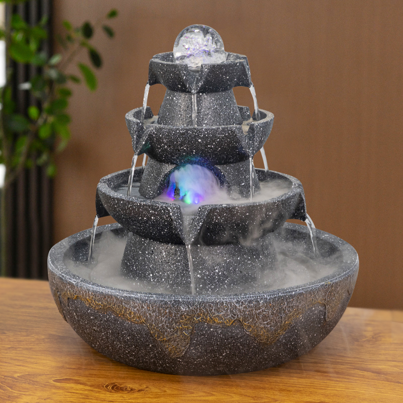 八方来财流水摆件循环水客厅玄关C装饰品室内招财水景风水轮加湿