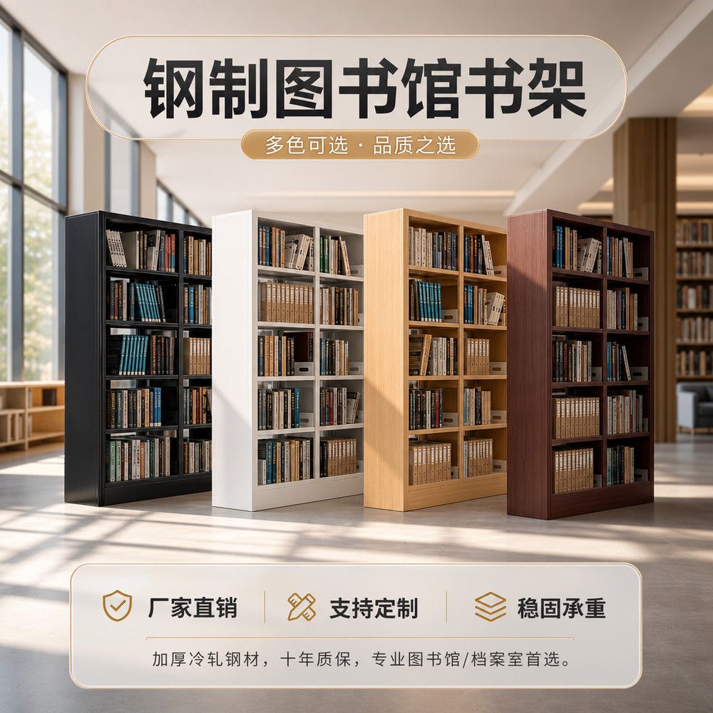 昊言家用单双面落地式图书馆书架图片