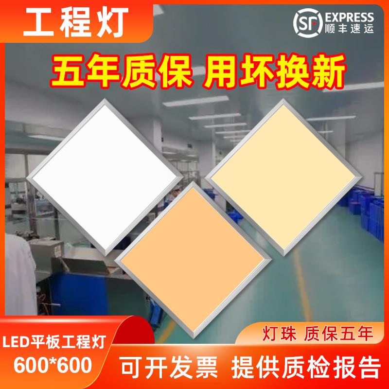 30x30集成吊顶灯led自然光厨卫平板灯60x60x120暖白暖黄铝扣板