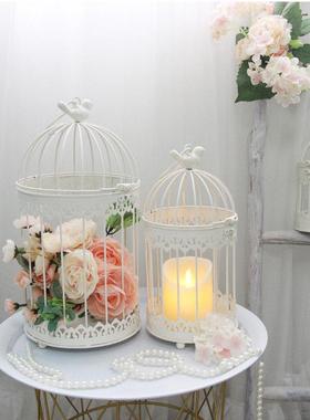 【厂家直销】铁艺装饰鸟笼多肉盆栽可挂小鸟铁笼烤漆花盆婚庆装饰