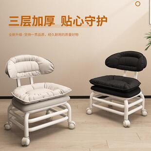 家用小凳子矮凳滑轮矮凳万向轮小矮凳带轮靠背椅子客厅沙发小板凳