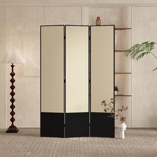 法式中古屏风隔断办公室客厅可折叠移动卧室遮挡轻奢高级感背景墙