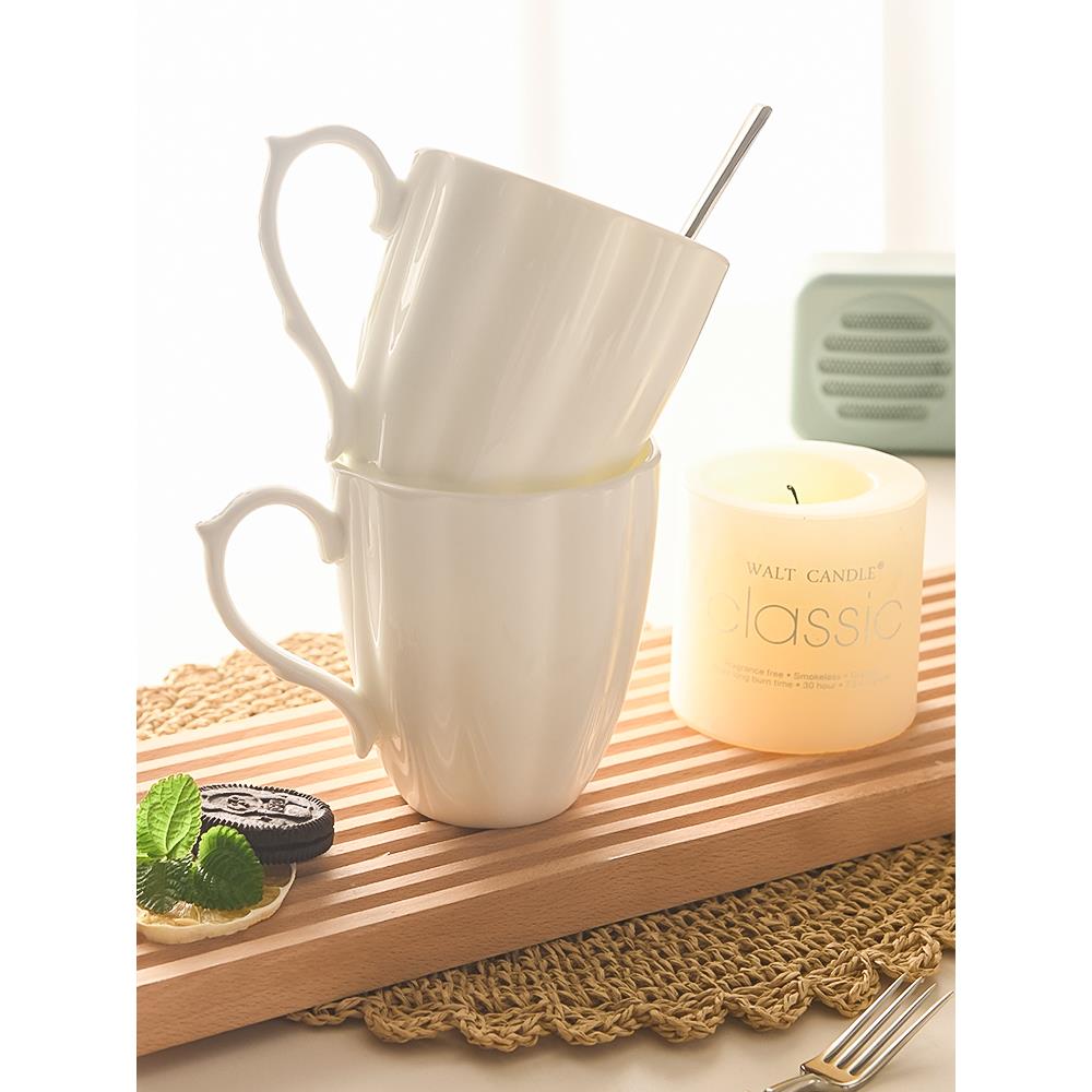 骨瓷杯子大容量陶瓷颜值马克杯水杯办公室奶杯早餐杯燕麦杯家用白