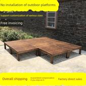 户外防腐木地板阳台庭院休闲实木平台花园台阶防水榻榻米板凳花架