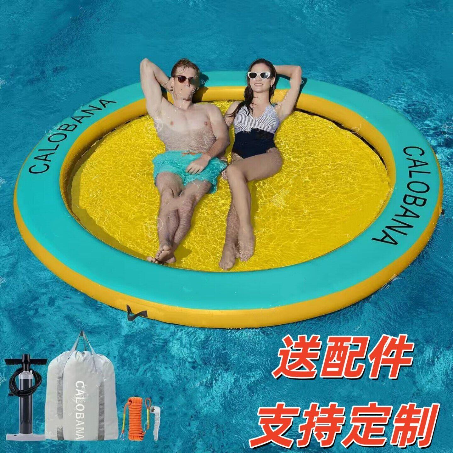 夏季水上充气浮排大号浮毯水上娱乐道具海上漂浮垫充气浮床浮板