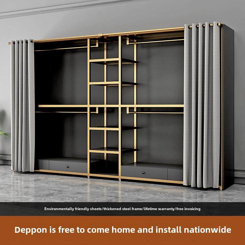 开放式衣柜新2024流行卧室独立衣架钢框架结构衣架金属悬挂衣柜
