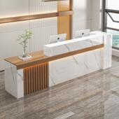 吧台收银柜台商用新中式 店美容院简约现代接待 公司前台桌柜台服装