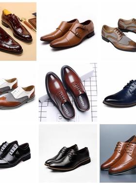 样板间衣帽间拍摄道具系带棕色英伦皮鞋男士衣柜鞋柜软装饰品摆件
