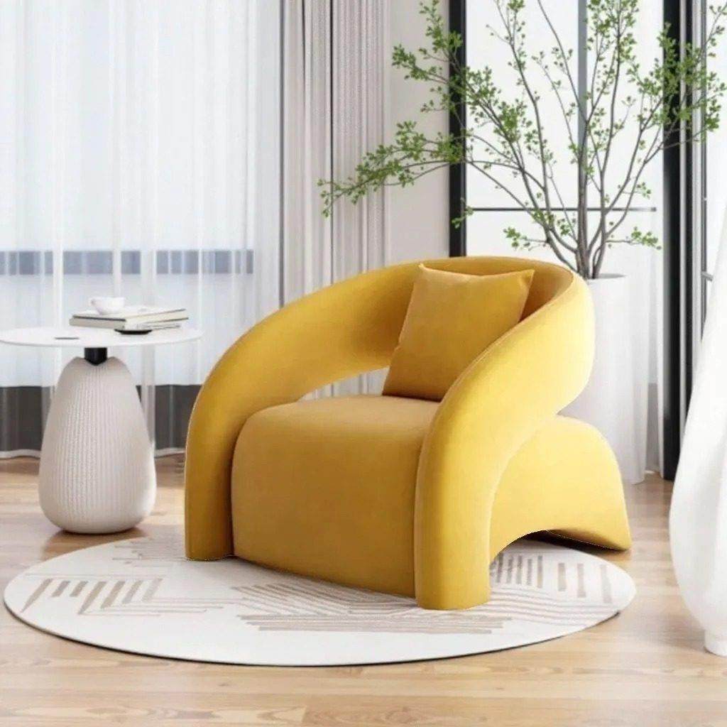 网红单椅客厅懒人单人沙发椅休闲椅设计师休息区接待会客轻奢高端