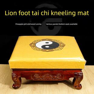 道家八卦实木雕花拜凳拜椅道观方形打坐凳禅修坐垫跪垫磕头拜垫