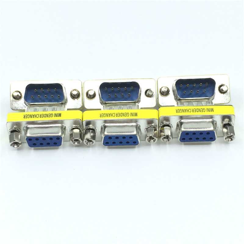 头9M/F转接头DB9针转DB9孔延长头COM公对母转换头串口连接头