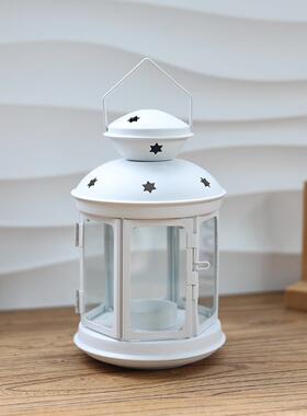 蜡烛吊灯罩 蜡烛台摆件欧式香烛灯白色 DIY灯笼烛台