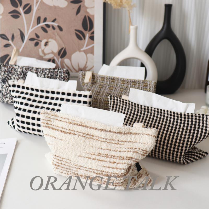 简约创意彩色豆豆复古针织布艺纸巾盒悬挂式纸巾套车载纸巾袋