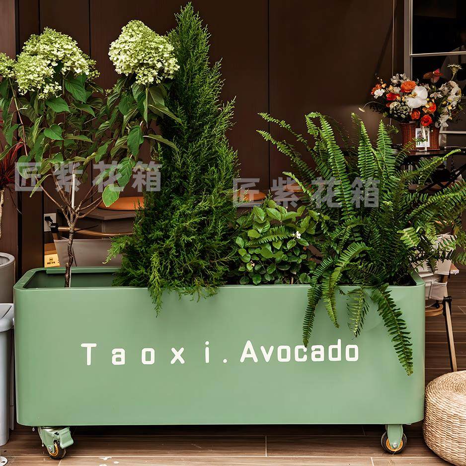 带滑轮花箱户外可移动种植箱露营风外摆隔断围栏金属花槽花盆定制,商业/办公家具,花坛/花箱,淘宝优惠券,粉丝福利购,淘宝优惠卷