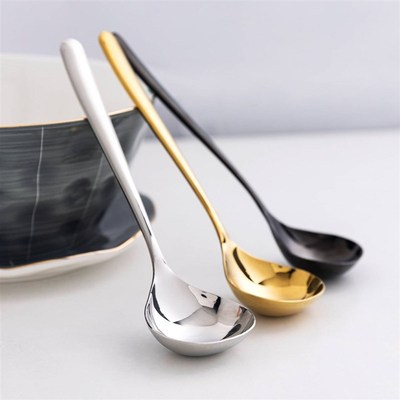 汤勺家用大号盛汤喝汤匙不锈钢长柄韩式干饭人专用勺子