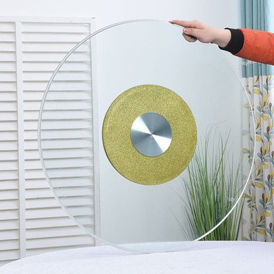 圆桌玻璃面钢化家用园餐桌转桌盘旋转圆盘长方形上的小转盘桌面