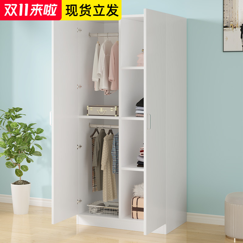 双开门衣柜儿童小户型两门木质出租房用经济型大衣橱卧室储物柜子