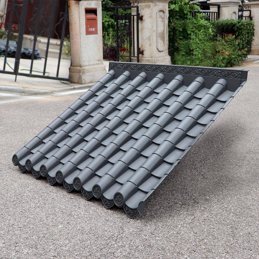 梦古特厚一体瓦110*110cm树脂单面足3毫米仿古屋檐中式塑料装饰瓦